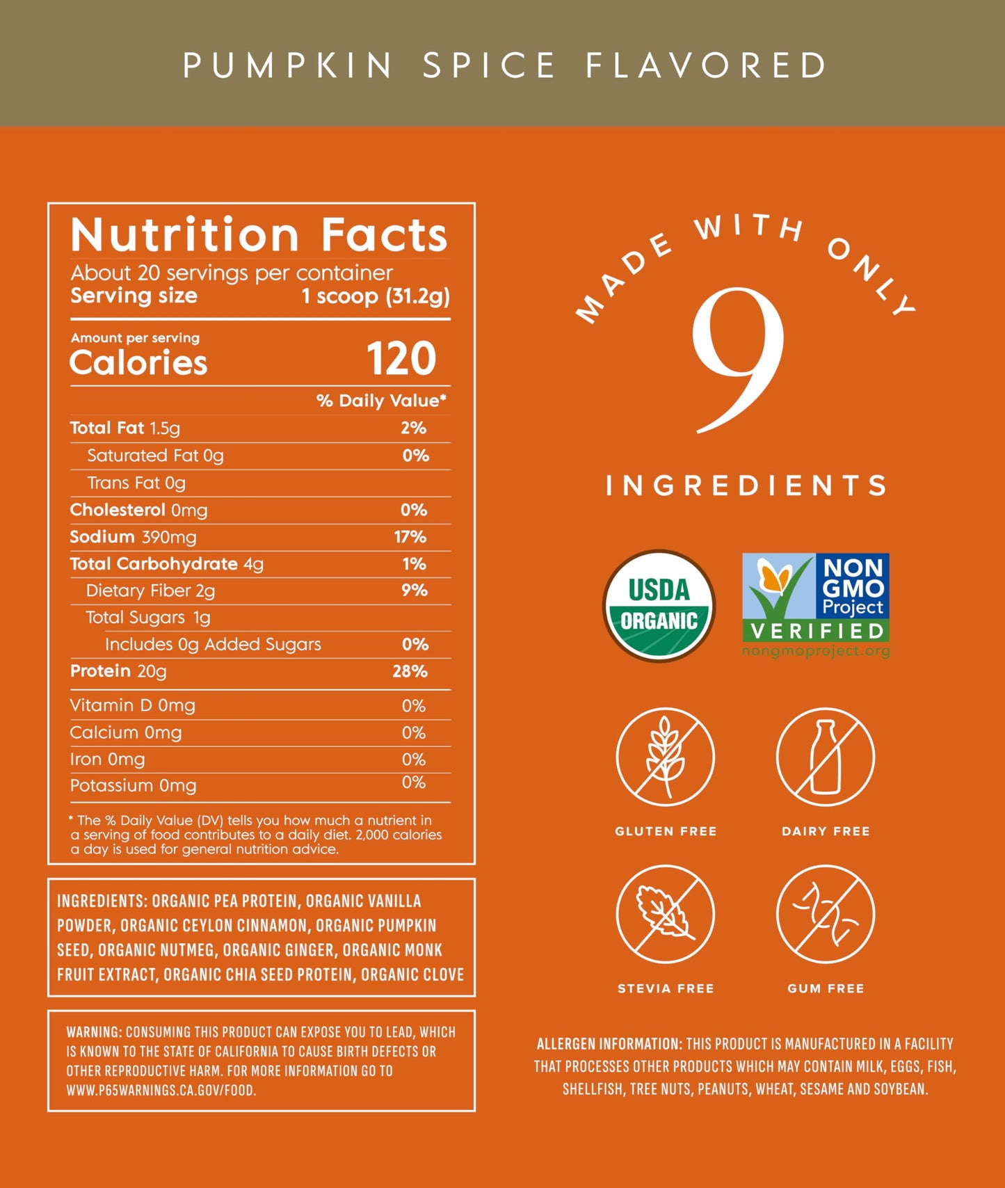 Pumpkin Spice Vegan Protein 10srvgs