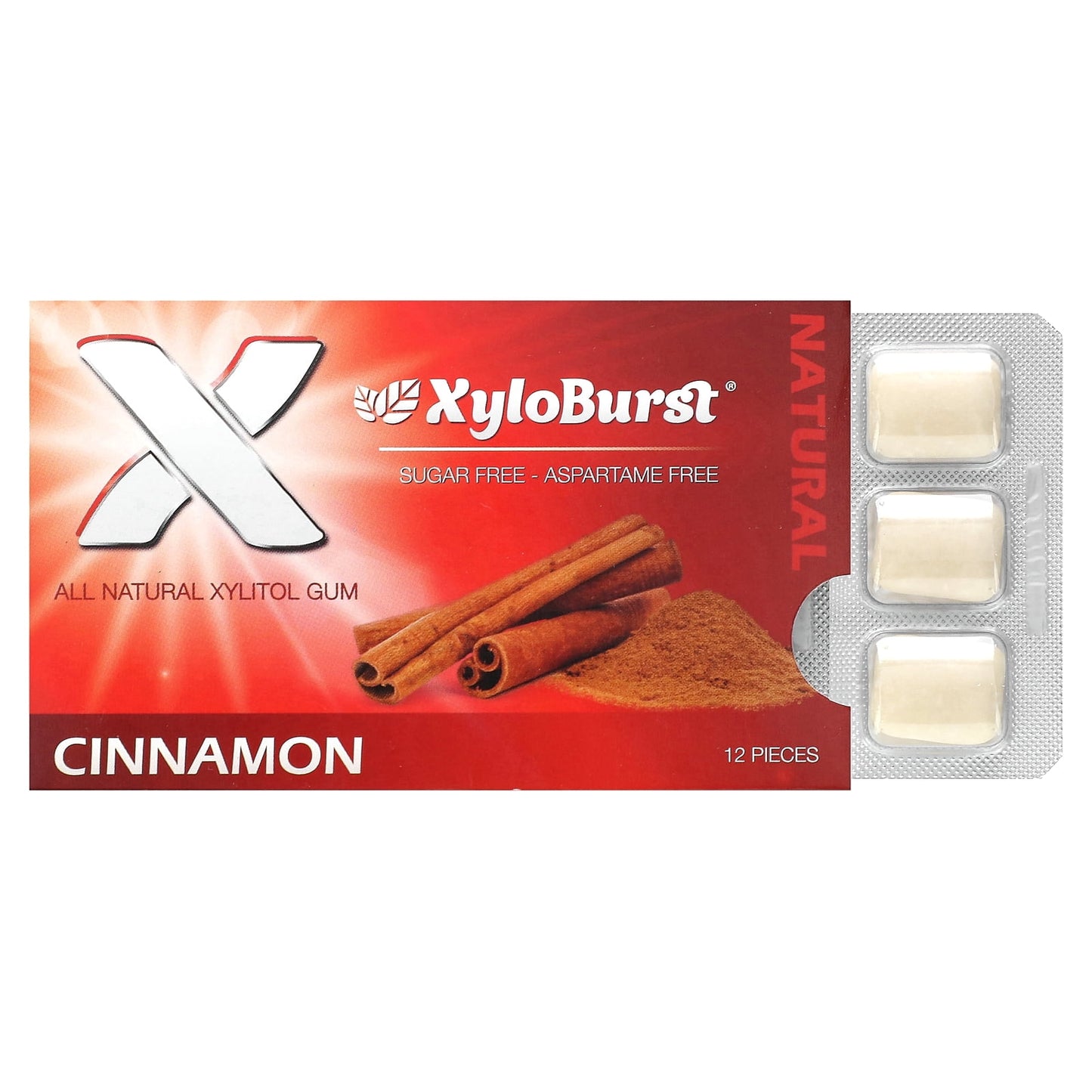 XyloBurst Cinnamon Chewing Gum 12ct
