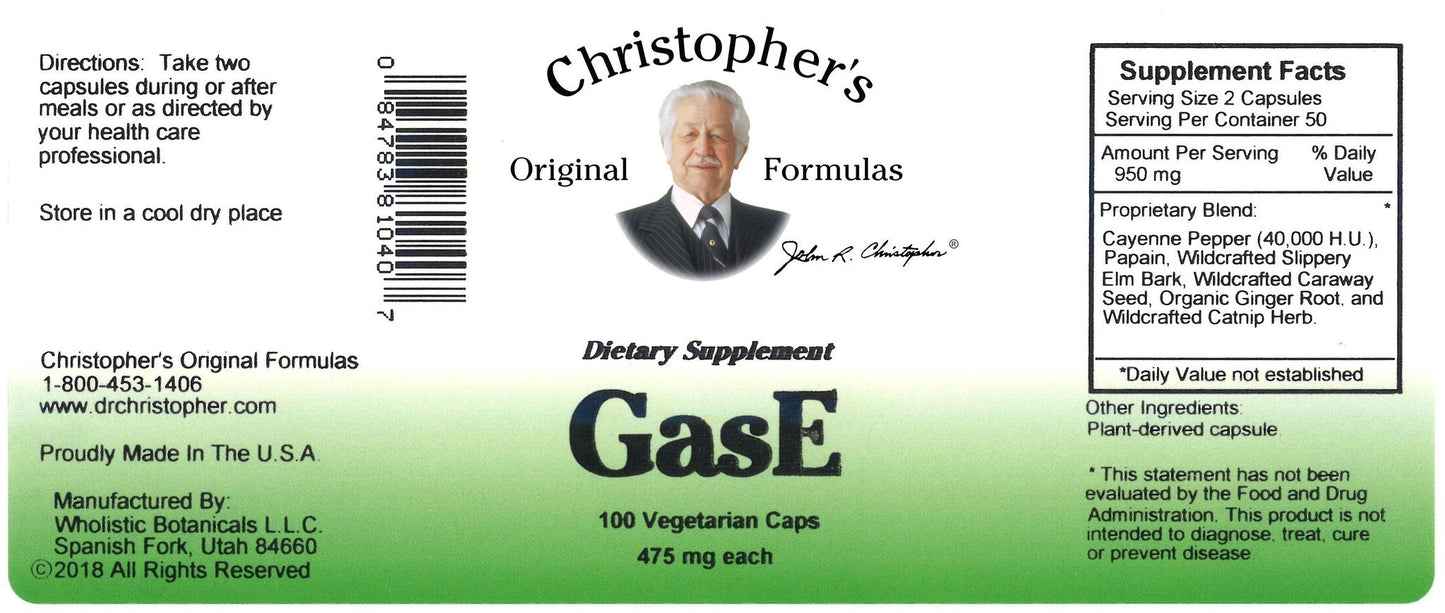 Dr. Christopher's Gas-E 100ct