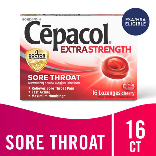 Throat Drops Sweet Lemon 16ct