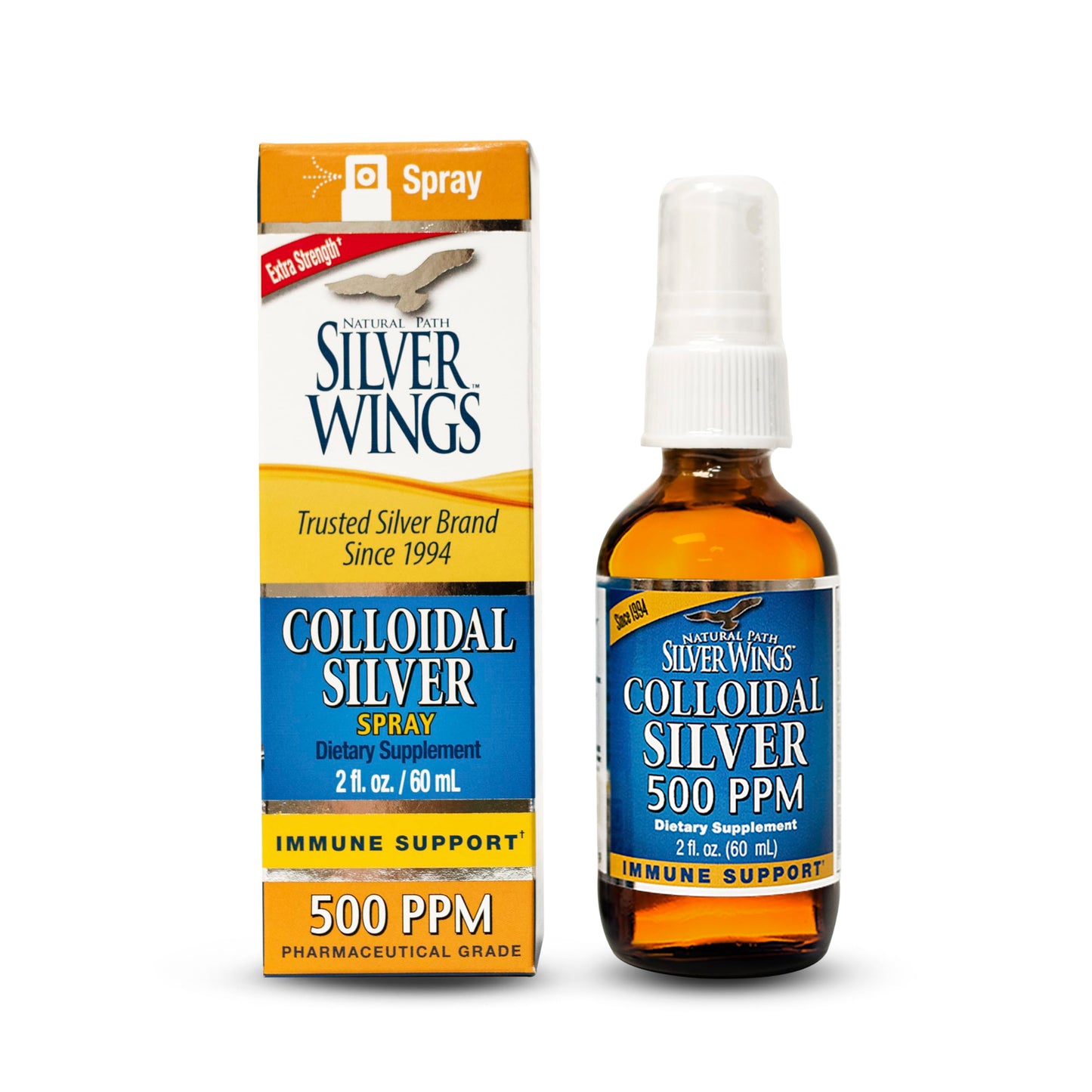 Colloidal Silver Spray 500ppm 2fl oz 38srv