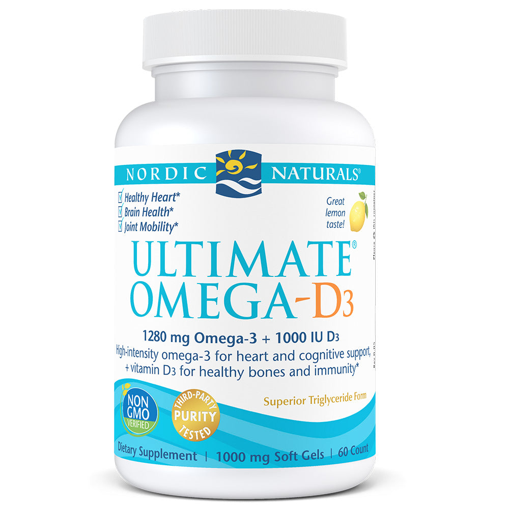 Ultimate Omega D3 Lemon 1280mg 60ct 30srv