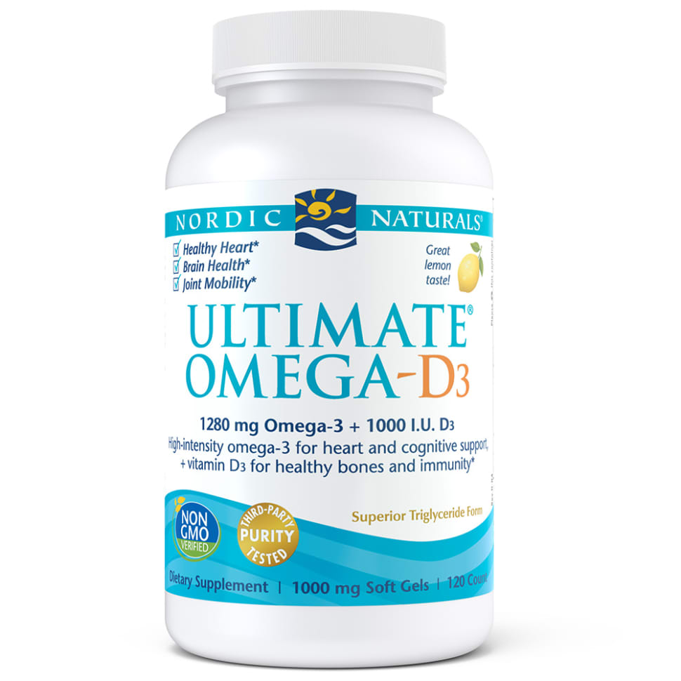 Ultimate Omega D3 Lemon 1280mg 120ct 60srv