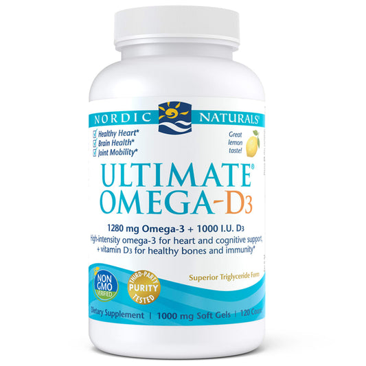 Ultimate Omega D3 Lemon 1280mg 120ct 60srv