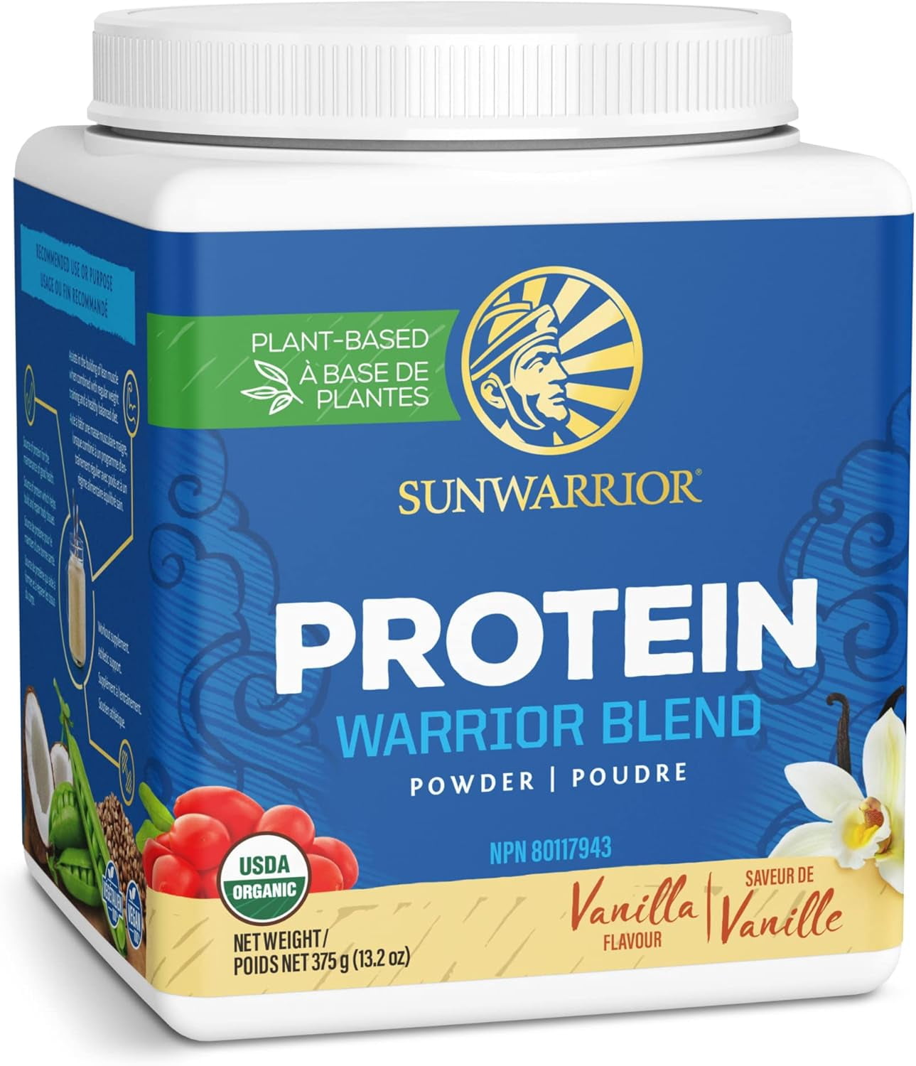 Sunwarrior Protein Warrior Blend Vanilla 375g 15srv