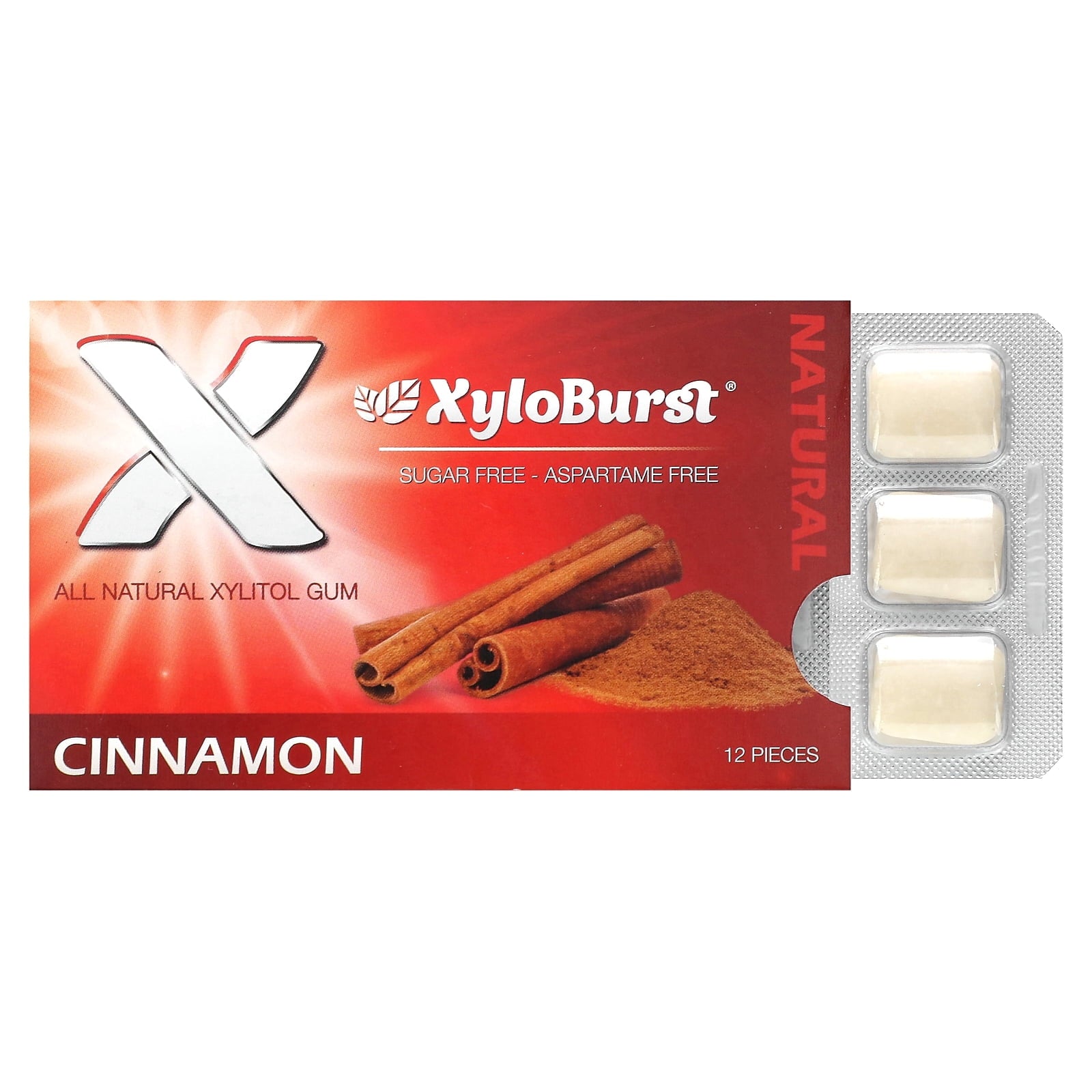 XyloBurst Cinnamon Chewing Gum 12ct